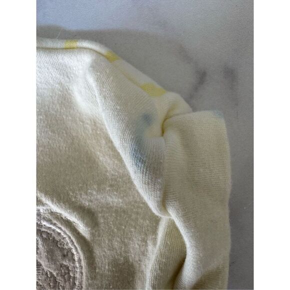 Vintage yellow 0-6 month romper peter pan collar retro button up bodysuit shorts - Picture 4 of 5